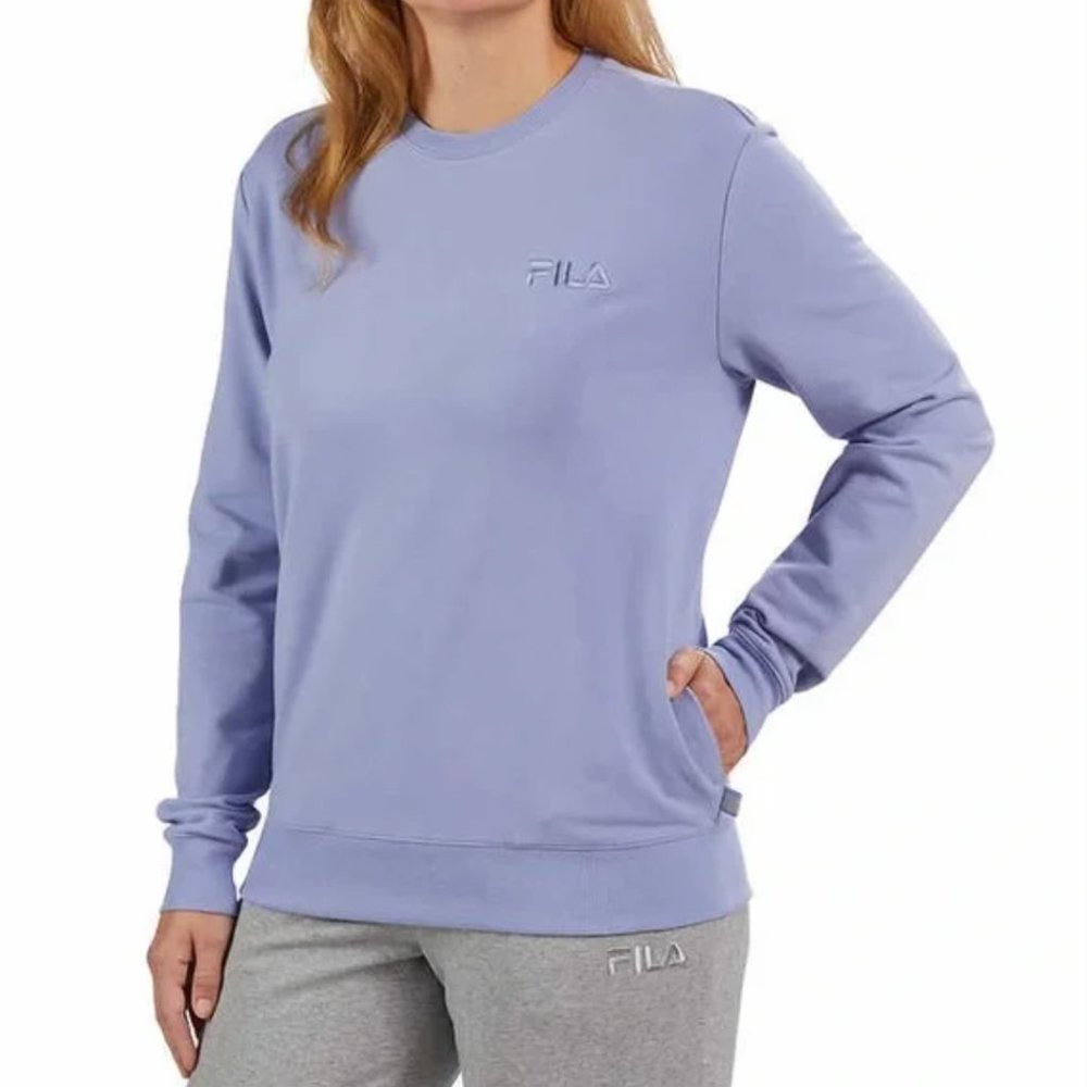 🏈 NEW 🏈 Fila Womens Midweight French Terry Crewneck Long Sleeve Sweatshirt